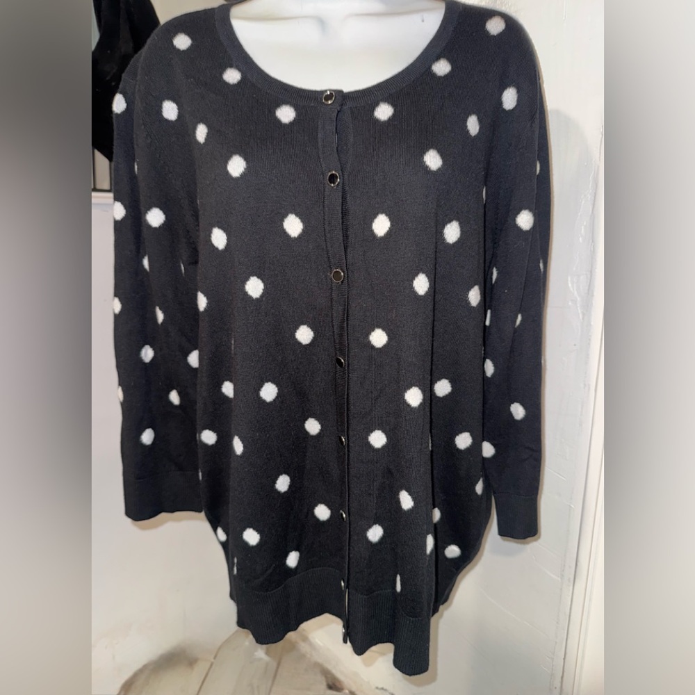 Black and White Polka Dot Cardigan